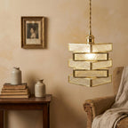 Gold Textured Glass Pendant Light - product view 5