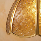 Amber Embossed Floral Glass Pendant Light - product view 2
