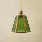 Green Embossed Glass Lamp Shade - product view 10