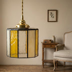 Cream Amber Stained Glass Pendant Light - product view 9