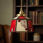 Red Cream Geometric Stained Glass Pendant Light - product view 9