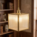 Square Ribbed Glass Pendant Light - product view 10