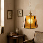 Amber Stained Glass Geometric Pendant Light - product view 8