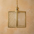Geometric Textured Glass Square Kitchen Island Pendant Light - product view 9