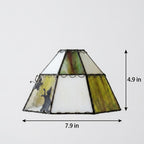 Cream Green Butterfly Stained Glass Pendant Light - product view 9
