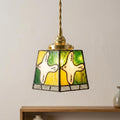 White Dove Stained Glass Pendant Light, Green Yellow Tiffany Style Hanging Lamp, Peace Bird Ceiling Light, Whimsical Home Decor