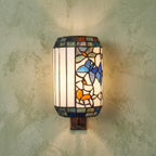 Cream Floral Stained Glass Pendant Light - product view 5