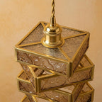 Amber Stained Glass Geometric Art Deco Pendant Light - product view 4