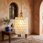 Mother of Pearl Mosaic Pendant Light - product view 3