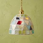 Iridescent Mosaic Glass Pendant Light by AuroraeGlass