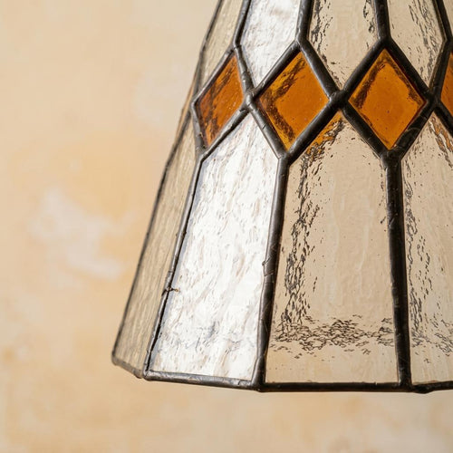 Amber Clear Geometric Stained Glass Pendant Light - product view 2