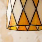 Geometric Stained Glass Amber Orange Pendant Light - product view 3