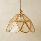 Geometric Textured Glass Scalloped Pendant Light - product view 5