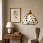 Clear Geometric Stained Glass Pendant Light - product view 8