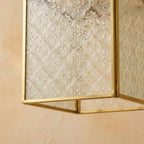 Geometric Textured Glass Square Entryway Pendant Light - product view 2