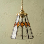Amber Clear Geometric Stained Glass Pendant Light - product view 4
