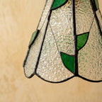 Green Clear Floral Stained Glass Pendant Light - product view 4
