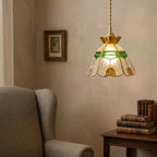 Stained Glass Pendant Light Shade Amber - product view 8