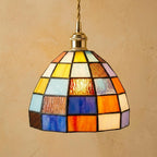 Colorful Stained Glass Dome Pendant Light by AuroraeGlass