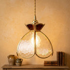 Butterfly Stained Glass Amber Pendant Light by AuroraeGlass