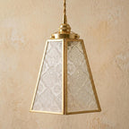 Gold Patterned Glass Pendant Light - product view 10