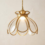 Clear Glass Flower Pendant Light Shade by AuroraeGlass