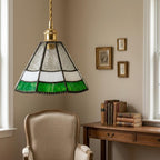 Green White Stained Glass Pendant Light - product view 9