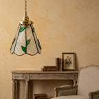 Green Clear Floral Stained Glass Pendant Light - product view 7