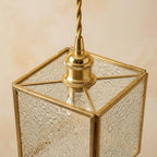 Geometric Textured Glass Square Pendant Light - product view 4