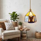 Stained Glass Cat Black Pendant Light - product view 10