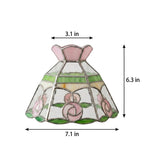 Pink Rose Stained Glass Floral Pendant Light - product view 10