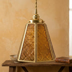 Amber Textured Glass Pendant Light - product view 10