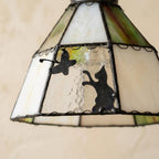 Cream Green Butterfly Stained Glass Pendant Light - product view 2
