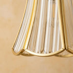 Clear Fluted Glass Pendant Light - product view 3