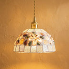 Seashell Mosaic Glass Pendant Light by AuroraeGlass