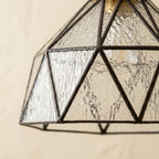 Clear Geometric Stained Glass Pendant Light - product view 3