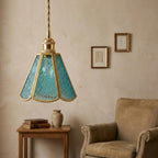 Teal Blue Stained Glass Pendant Light - product view 8