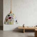 Iridescent Mosaic Glass Pendant Light - product view 6