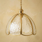 Textured Glass Scalloped Dome Pendant Light - product view 5