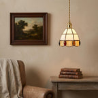 Amber Cream Scalloped Stained Glass Pendant Light - product view 5