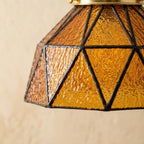 Amber Geometric Stained Glass Art Deco Pendant Light - product view 3