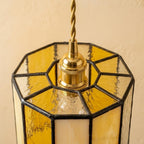Cream Amber Stained Glass Pendant Light - product view 4