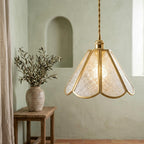 Clear Patterned Glass Pendant Light - product view 6