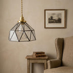 Clear Geometric Stained Glass Pendant Light - product view 9