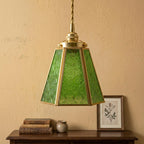 Green Embossed Glass Pendant Light - product view 10