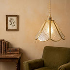 Clear Patterned Glass Pendant Light - product view 8