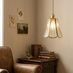 Clear Fluted Glass Pendant Light - product view 7
