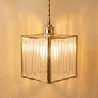 Square Ribbed Glass Pendant Light by AuroraeGlass