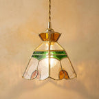 Stained Glass Pendant Light Shade Amber by AuroraeGlass