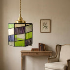 Geometric Stained Glass Art Deco Pendant Light - product view 9
